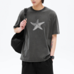 8 seconds Garment Dyeing One-point Short Sleeve T-shirt – Ash