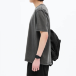 8 seconds Garment Dyeing One-point Short Sleeve T-shirt – Ash