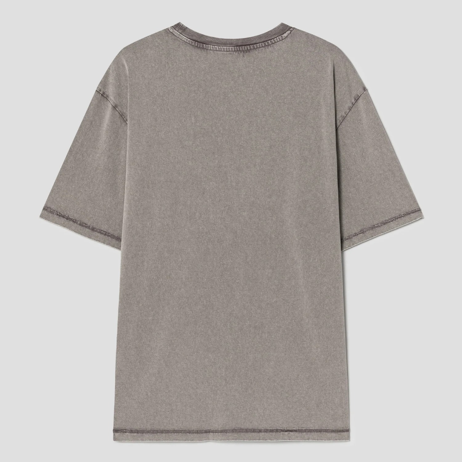 8 seconds Garment Dyeing One-point Short Sleeve T-shirt – Brown