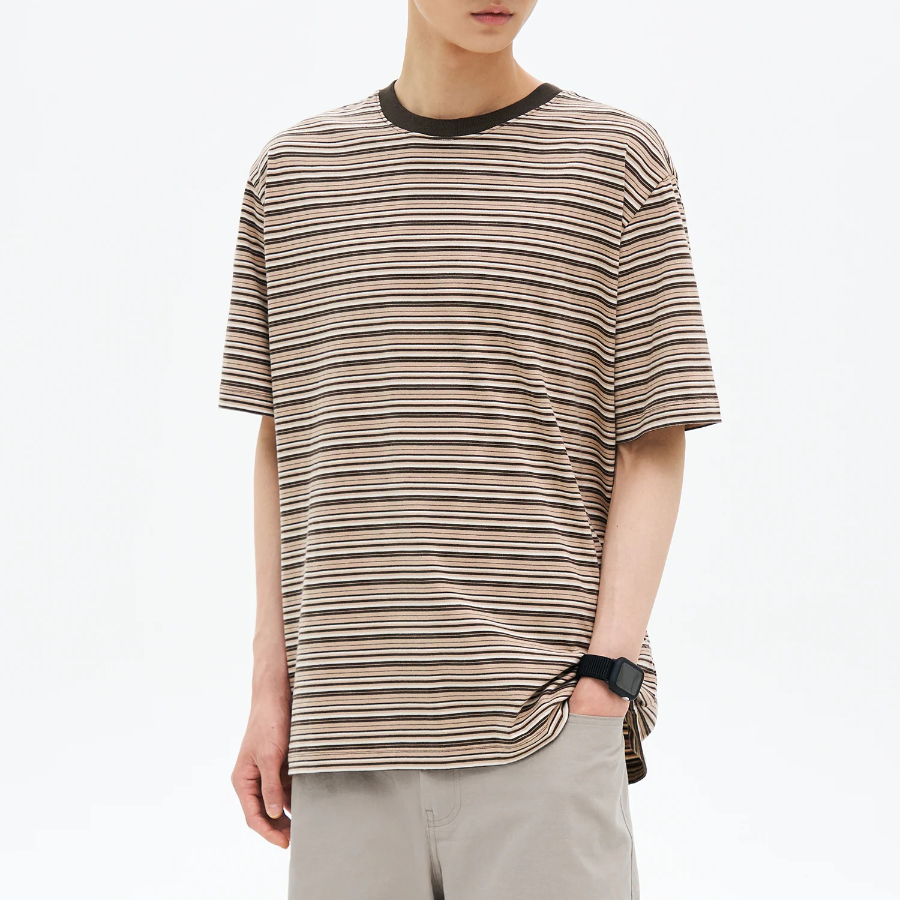 8 seconds Multi Stripe T-shirt — Beige