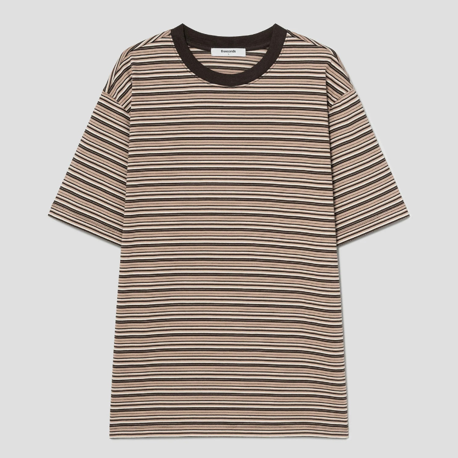 8 seconds Multi Stripe T-shirt — Beige