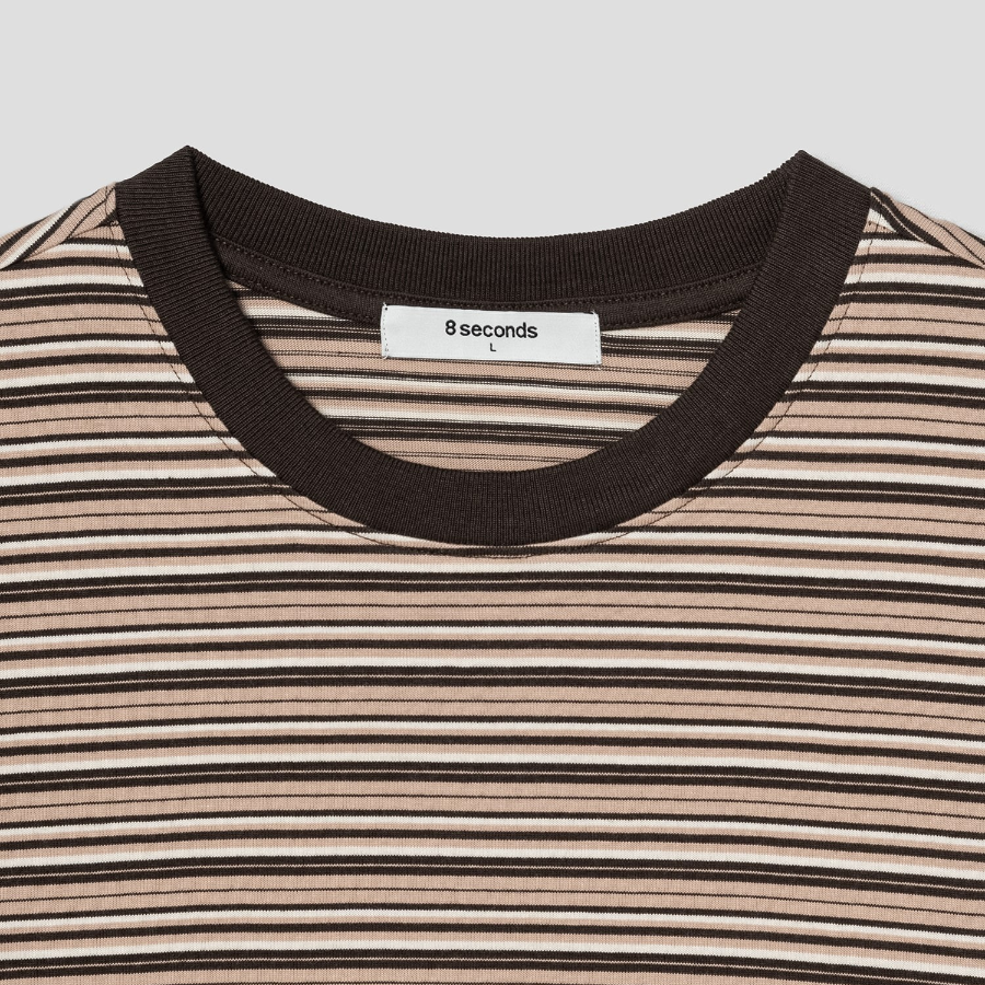 8 seconds Multi Stripe T-shirt — Beige