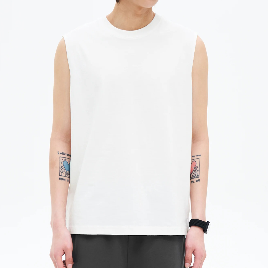 8 seconds Daily Cotton Sleeveless — White