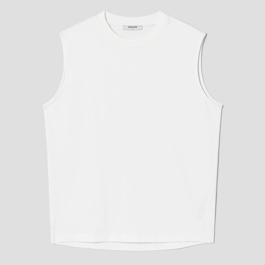8 seconds Daily Cotton Sleeveless — White