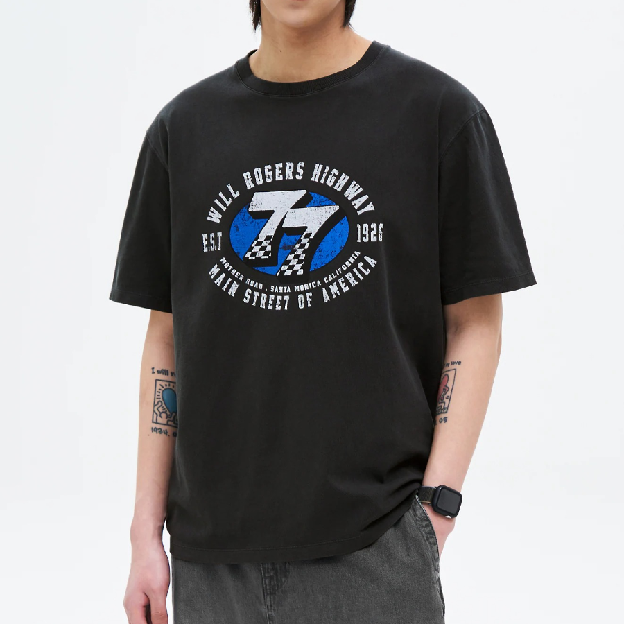 8 seconds Pigment Dye Graphic T-shirt — Ash