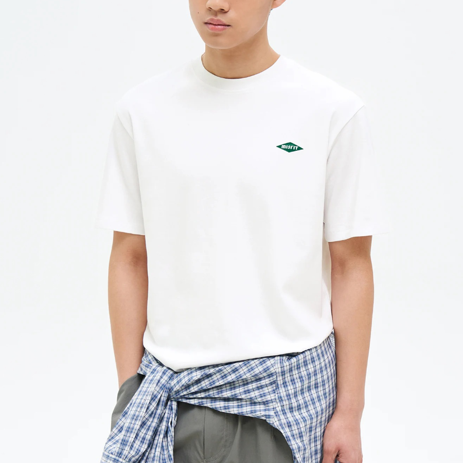 8 seconds Soft Cotton Small Lettering T-shirt — White