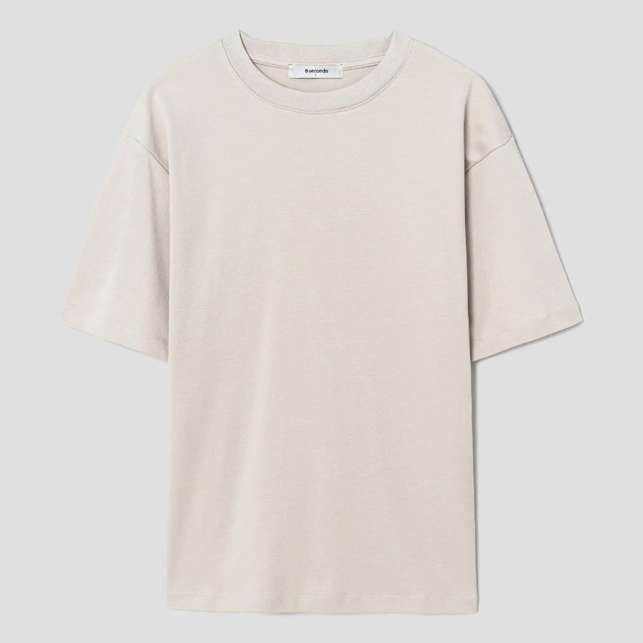 8 seconds Soft Cotton Relaxed Fit T-shirt — Ivory