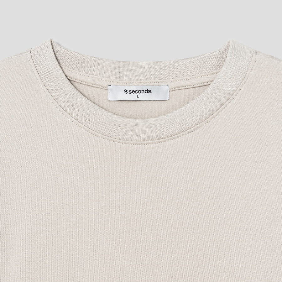 8 seconds Soft Cotton Relaxed Fit T-shirt — Ivory