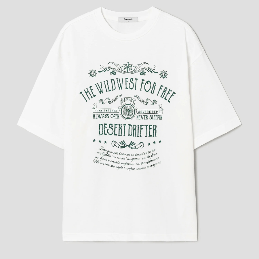 8 seconds Western Graphic T-shirt — White