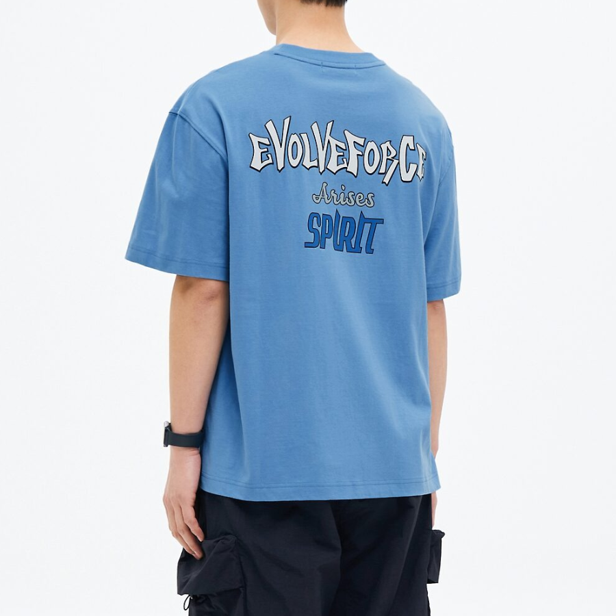 8 seconds Spirit Back Lettering Graphic T-shirt — Sky Blue
