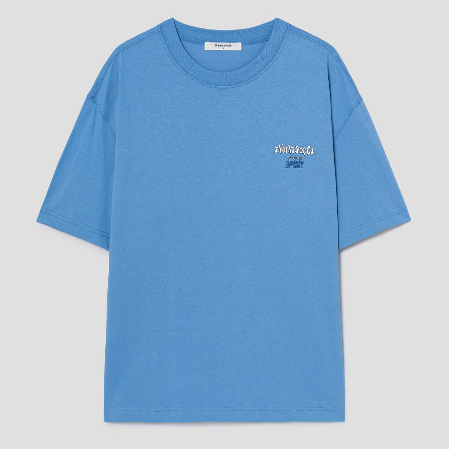 8 seconds Spirit Back Lettering Graphic T-shirt — Sky Blue