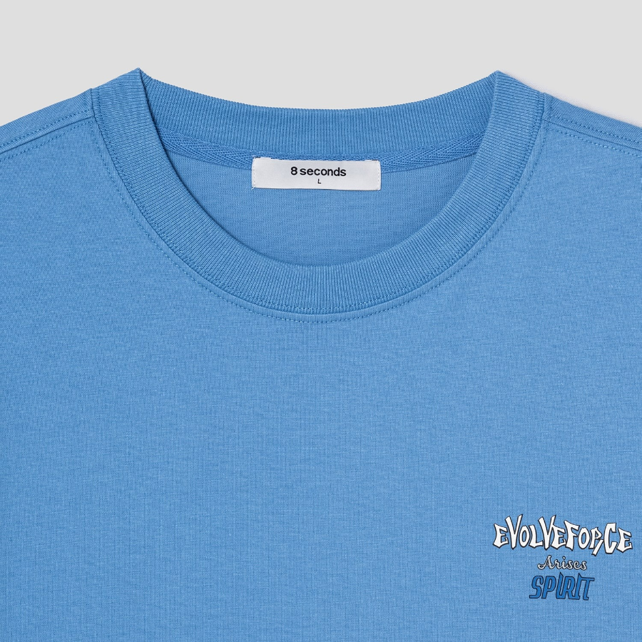 8 seconds Spirit Back Lettering Graphic T-shirt — Sky Blue