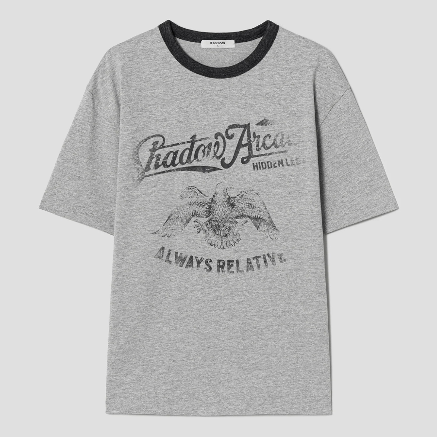 8 seconds Vintage Eagle Graphic T-shirt — Grey