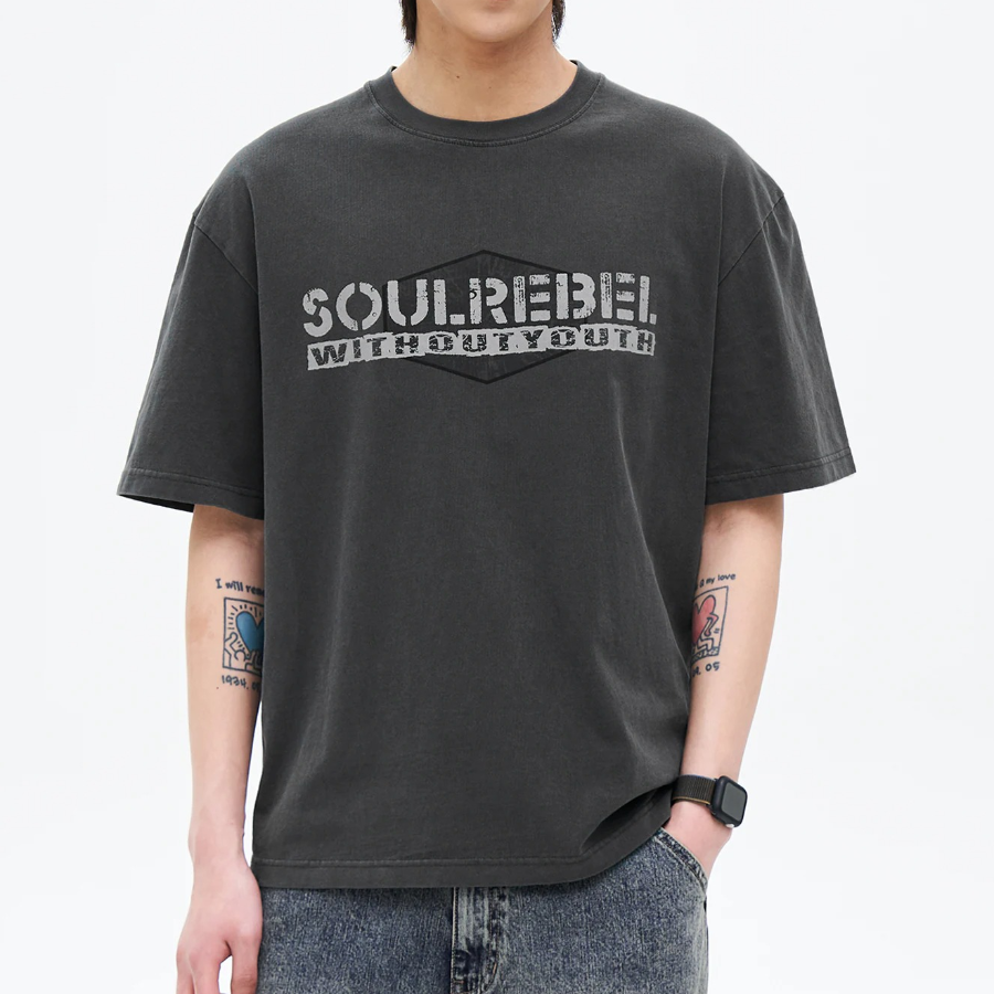 8 seconds Garment Dye Soul T-shirt — Ash