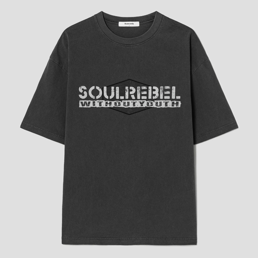 8 seconds Garment Dye Soul T-shirt — Ash