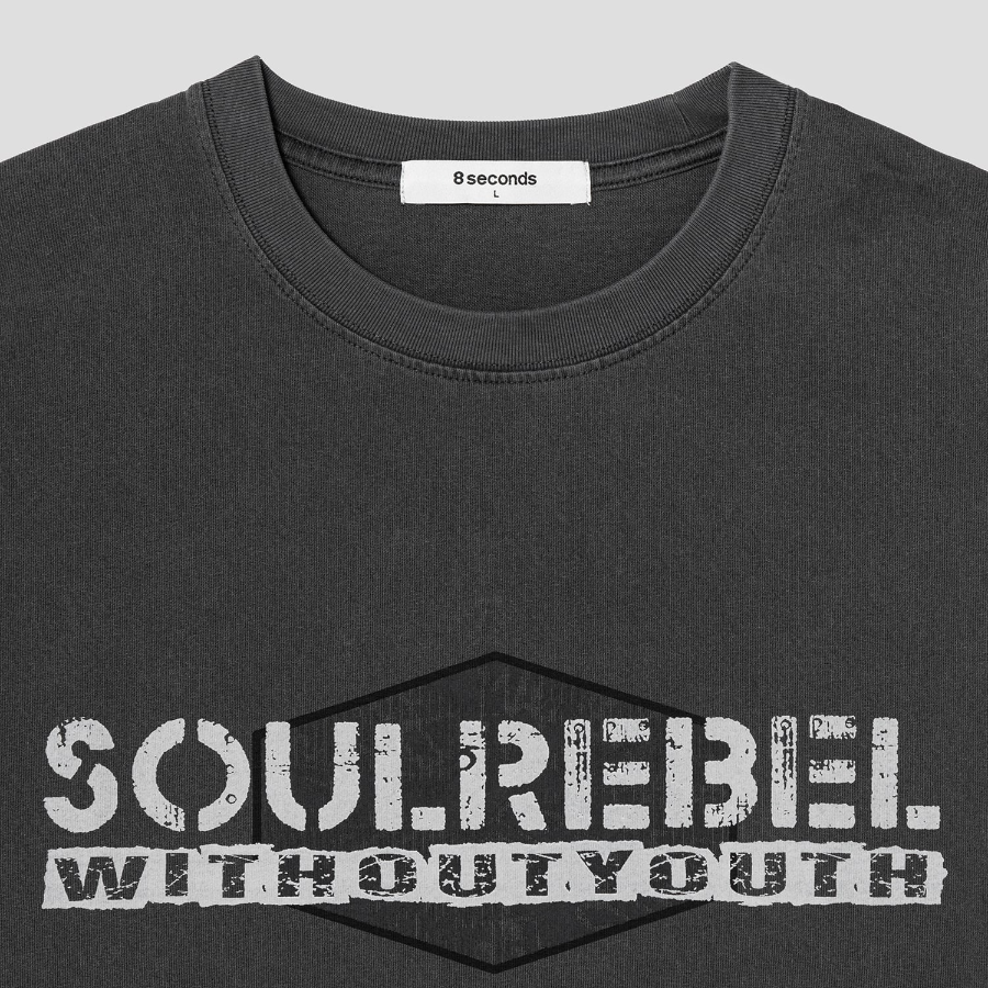 8 seconds Garment Dye Soul T-shirt — Ash