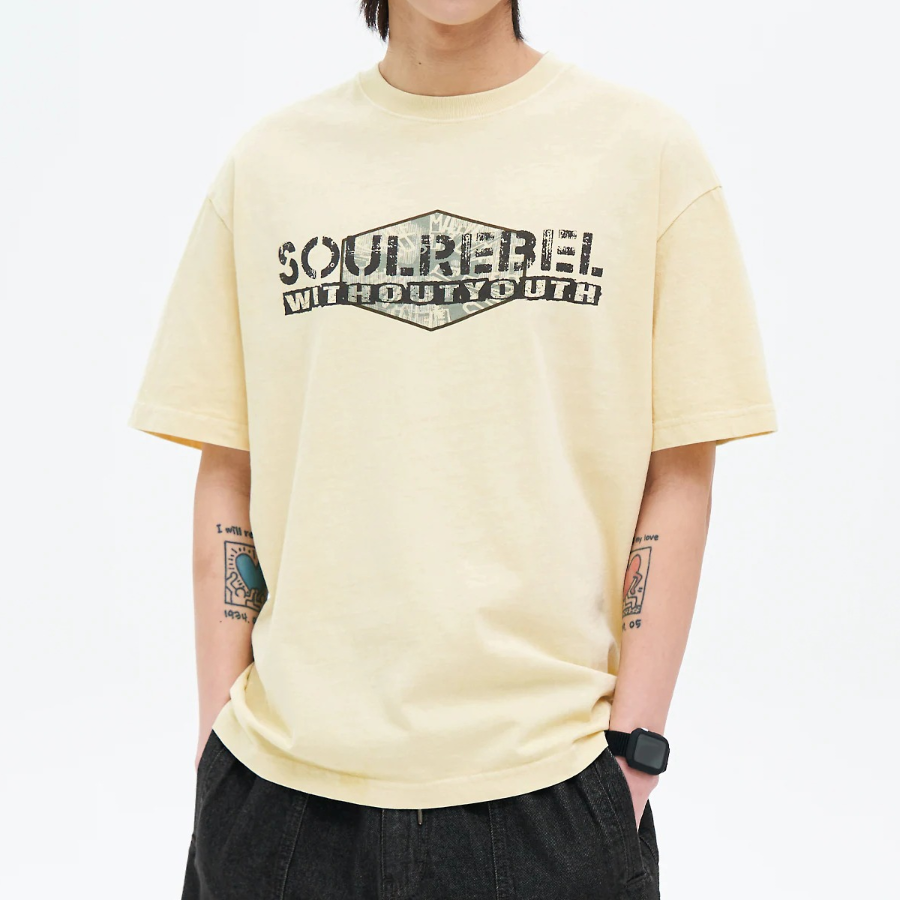 8 seconds Garment Dye Soul T-shirt — Yellow