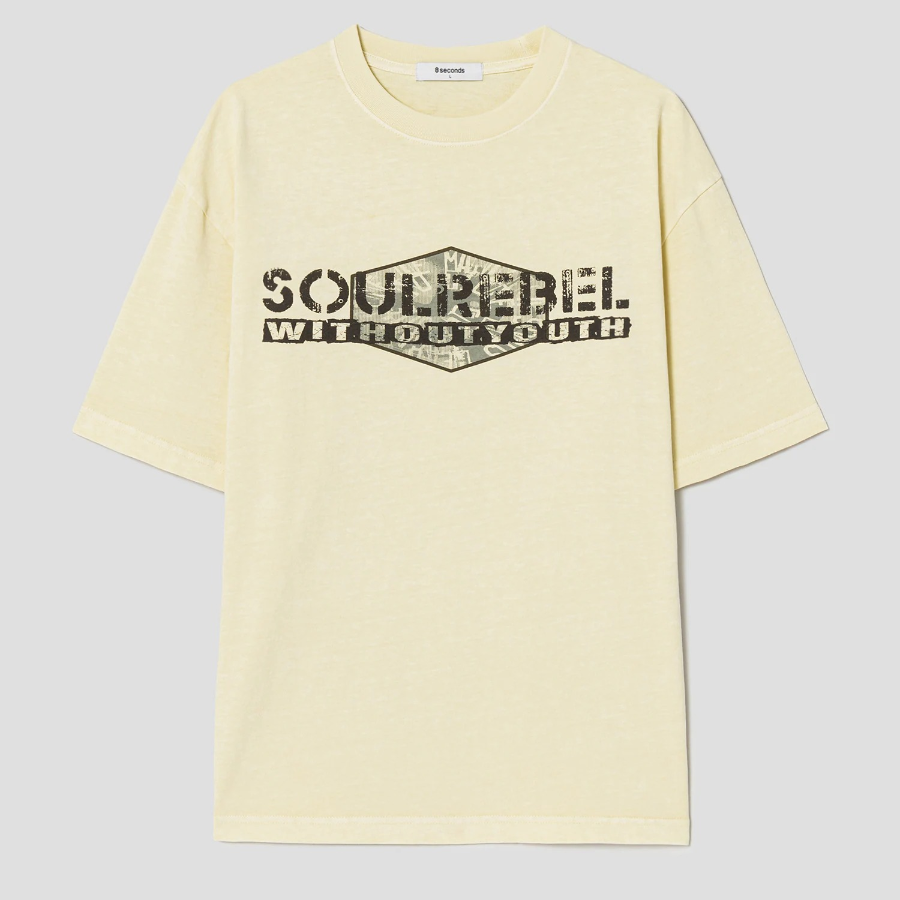8 seconds Garment Dye Soul T-shirt — Yellow