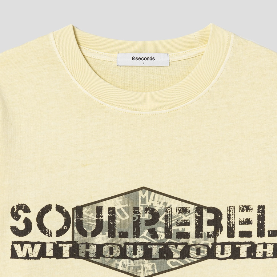 8 seconds Garment Dye Soul T-shirt — Yellow