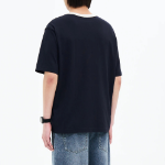 8 seconds Rib Contrast Graphic T-shirt — Navy