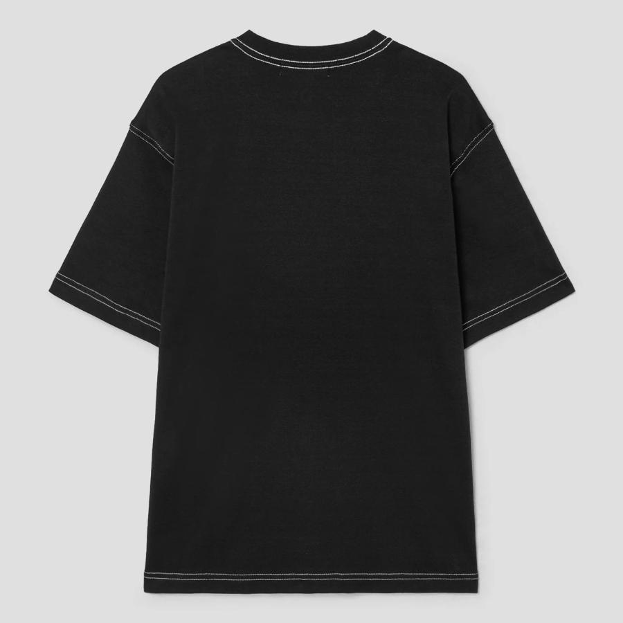 8 seconds Topstitch Blur Lettering T-shirt — Black