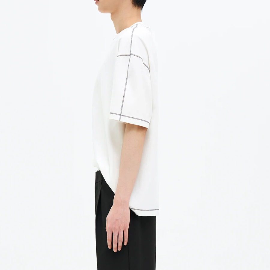8 seconds Contrast Stitch Point T-shirt — White