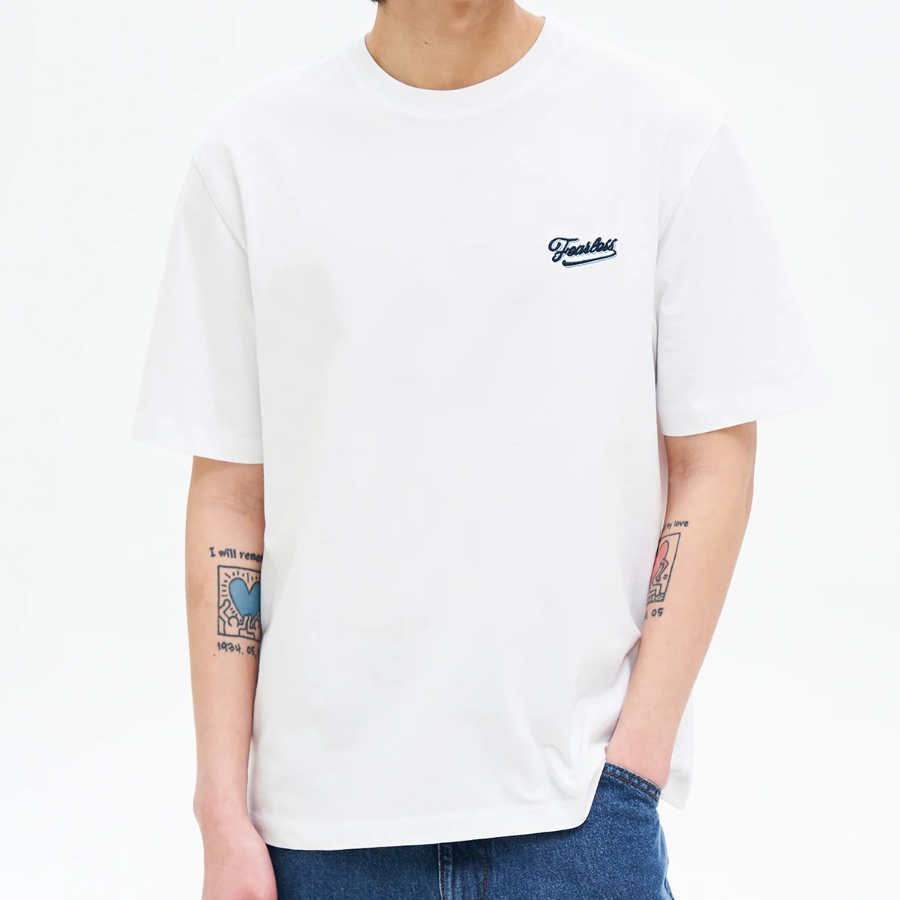 8 seconds Daily Embroidery Point T-shirt — White