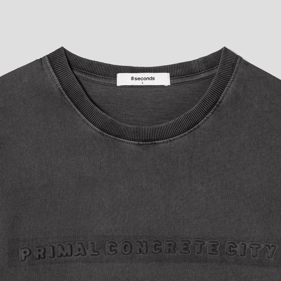 8 seconds Garment Dye 3D Lettering Graphic T-shirt — Ash