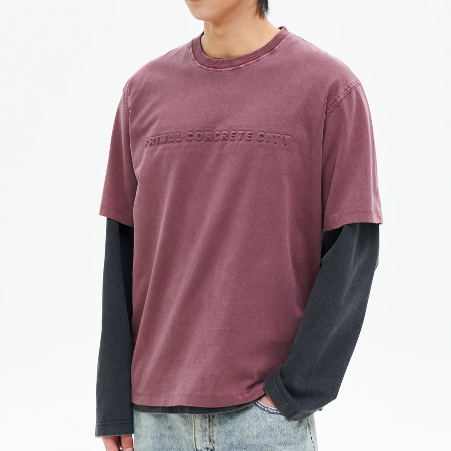 8 seconds Garment Dye 3D Lettering Graphic T-shirt — Pink