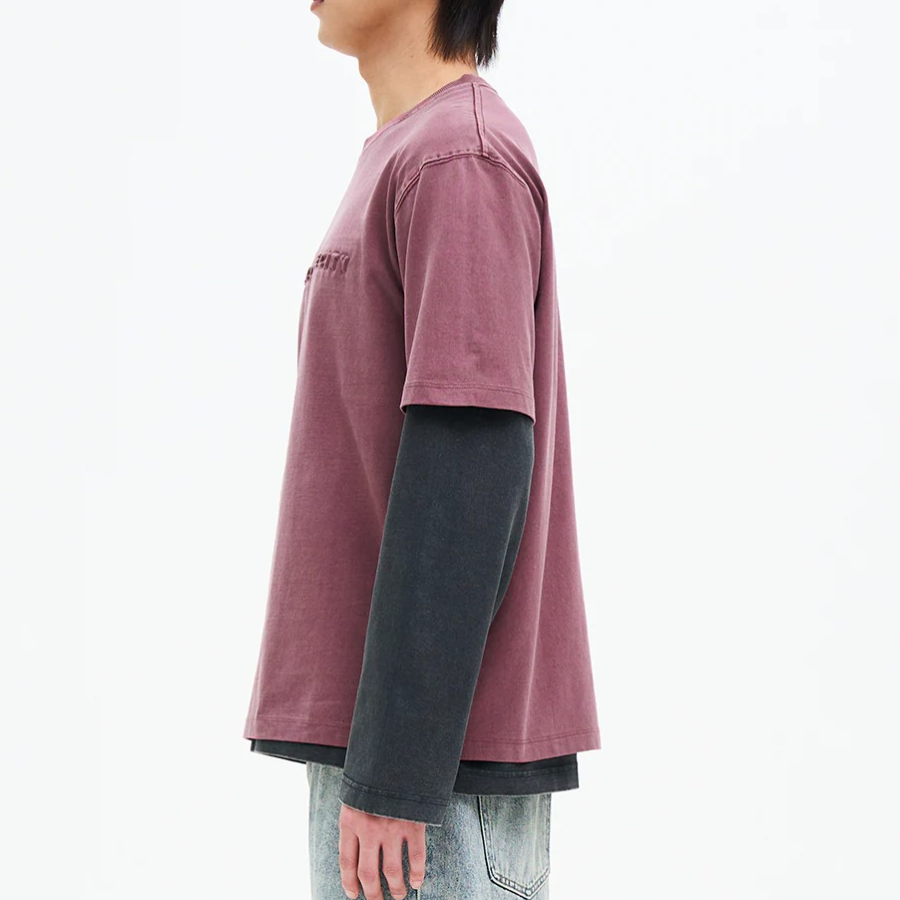 8 seconds Garment Dye 3D Lettering Graphic T-shirt — Pink