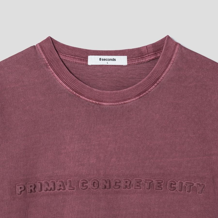 8 seconds Garment Dye 3D Lettering Graphic T-shirt — Pink