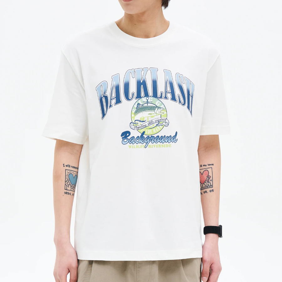 8 seconds Summer Lettering Graphic T-shirt — White