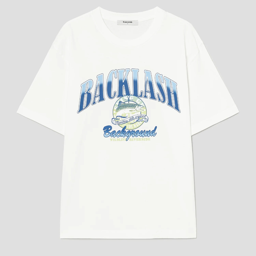 8 seconds Summer Lettering Graphic T-shirt — White