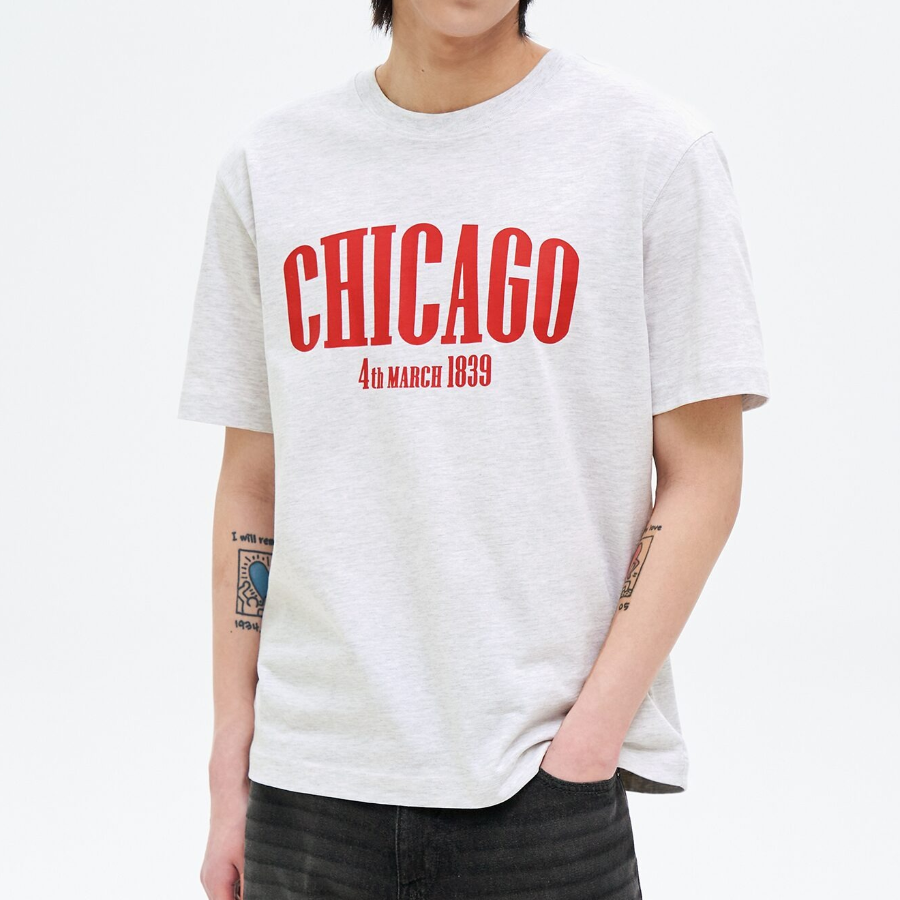 8 seconds City Graphic T-shirt — Light Gray