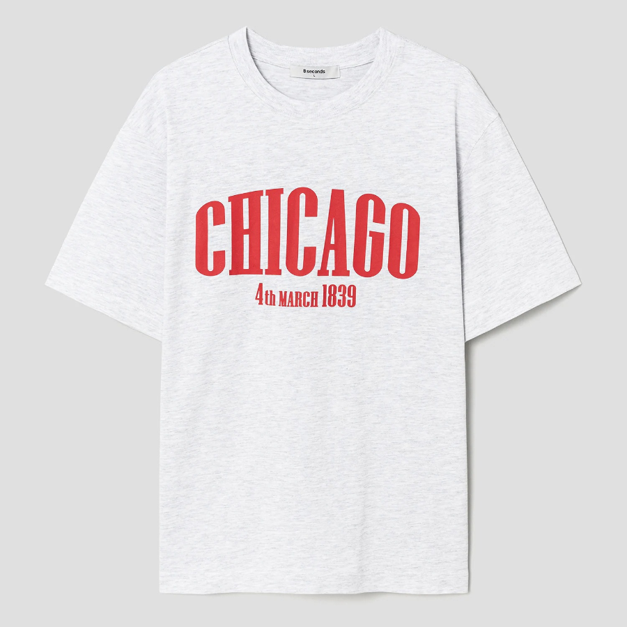 8 seconds City Graphic T-shirt — Light Gray