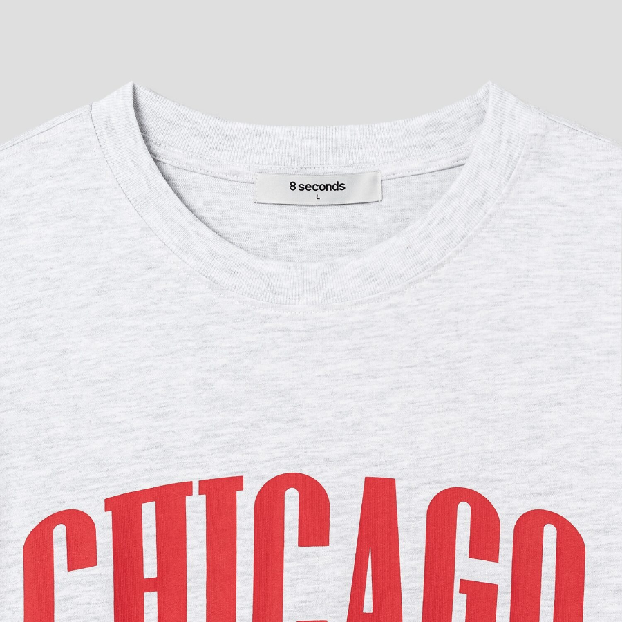 8 seconds City Graphic T-shirt — Light Gray