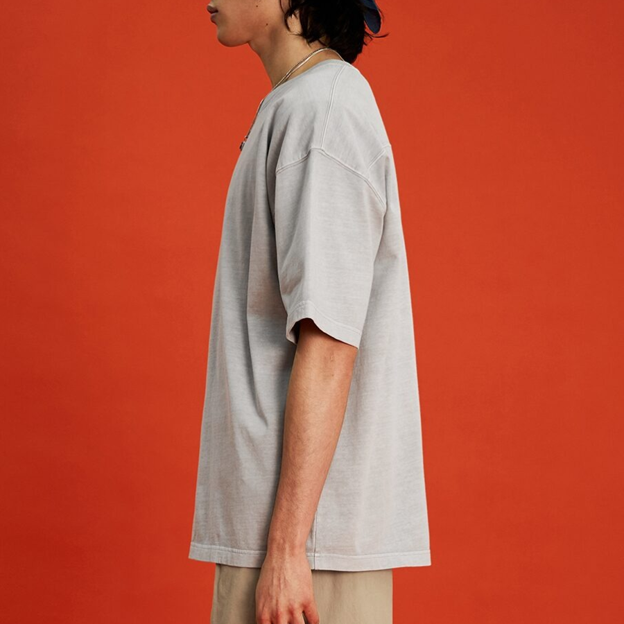 8 seconds Garment Dye Solid T-shirt — Light Gray