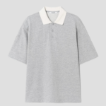 8 seconds Contrast Collar Mini Terry T-shirt — Gray
