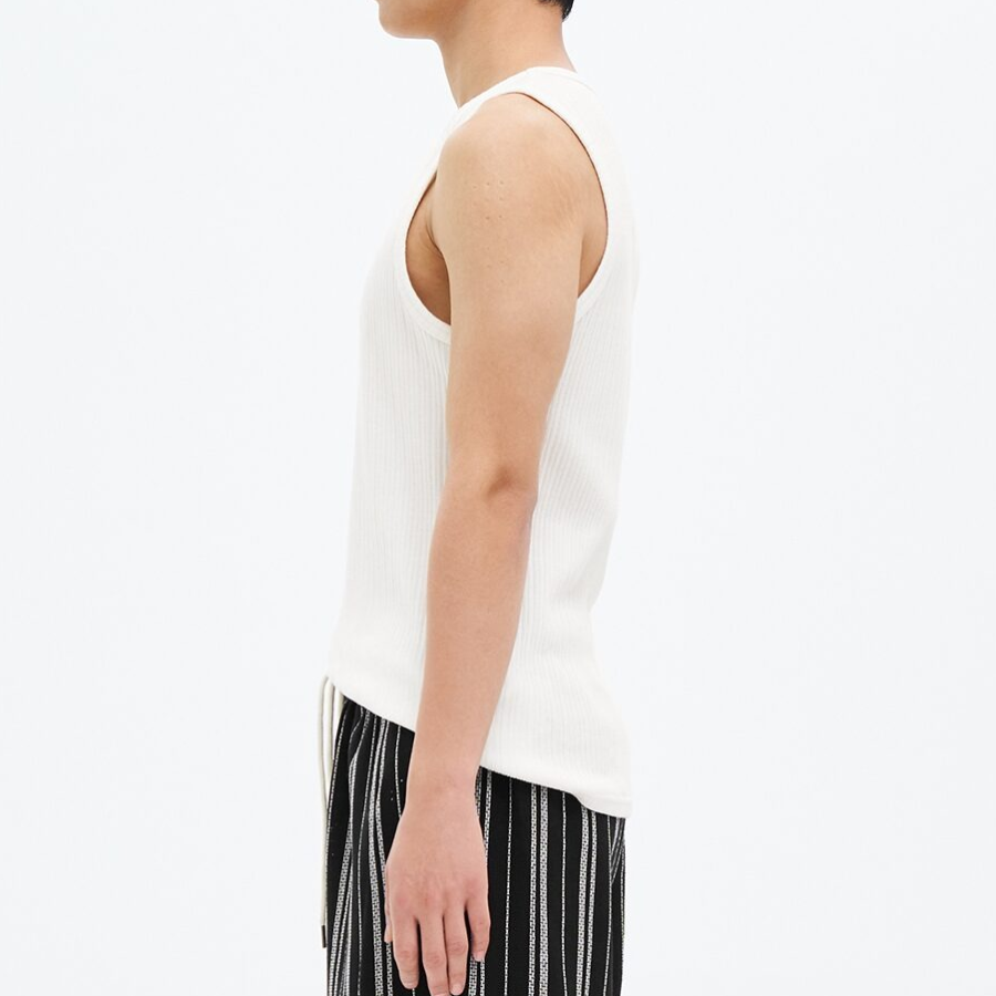 8 seconds Texture Sleeveless T-shirt — White