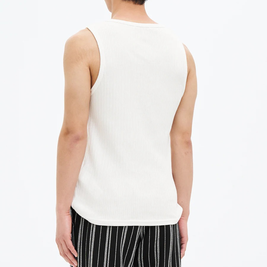 8 seconds Texture Sleeveless T-shirt — White