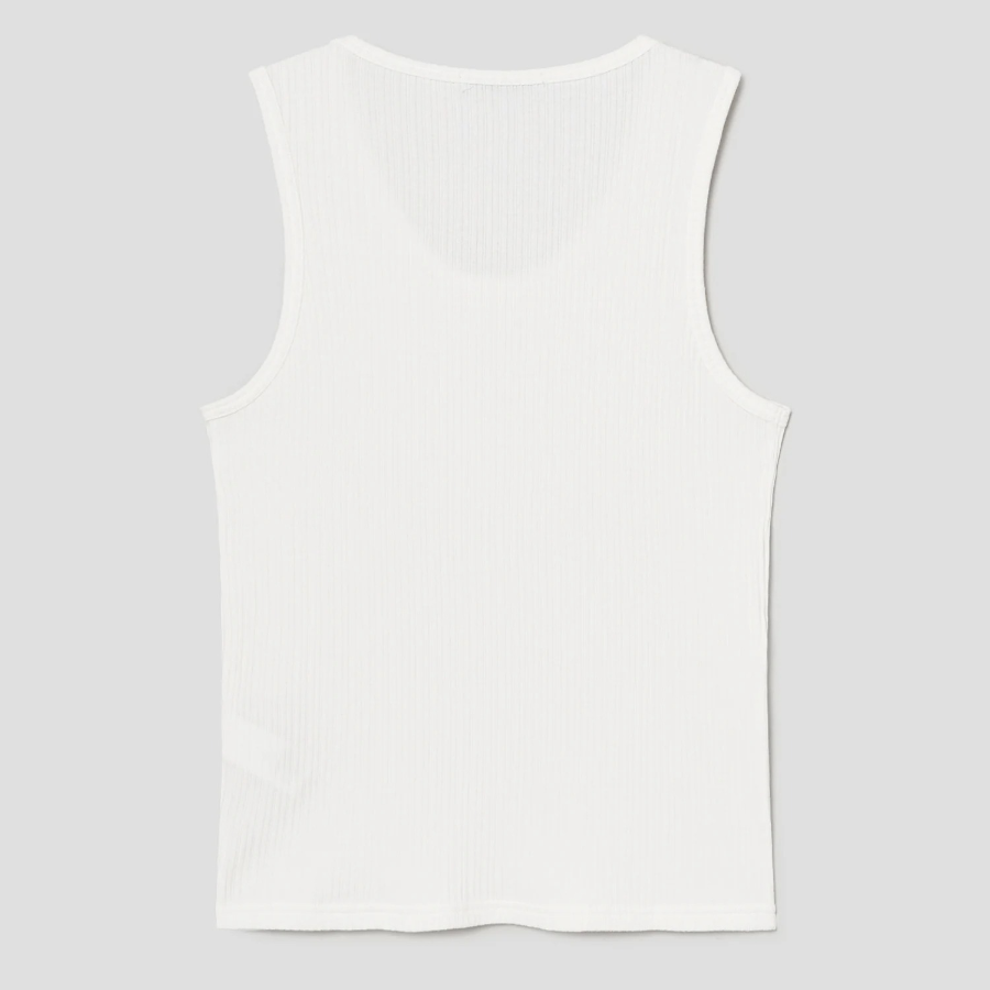 8 seconds Texture Sleeveless T-shirt — White
