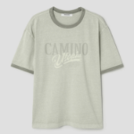 8 seconds Garment Dye Ribbed Lettering T-shirt — Khaki