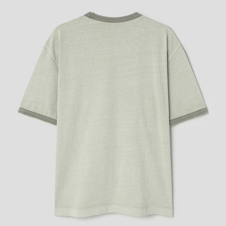 8 seconds Garment Dye Ribbed Lettering T-shirt — Khaki
