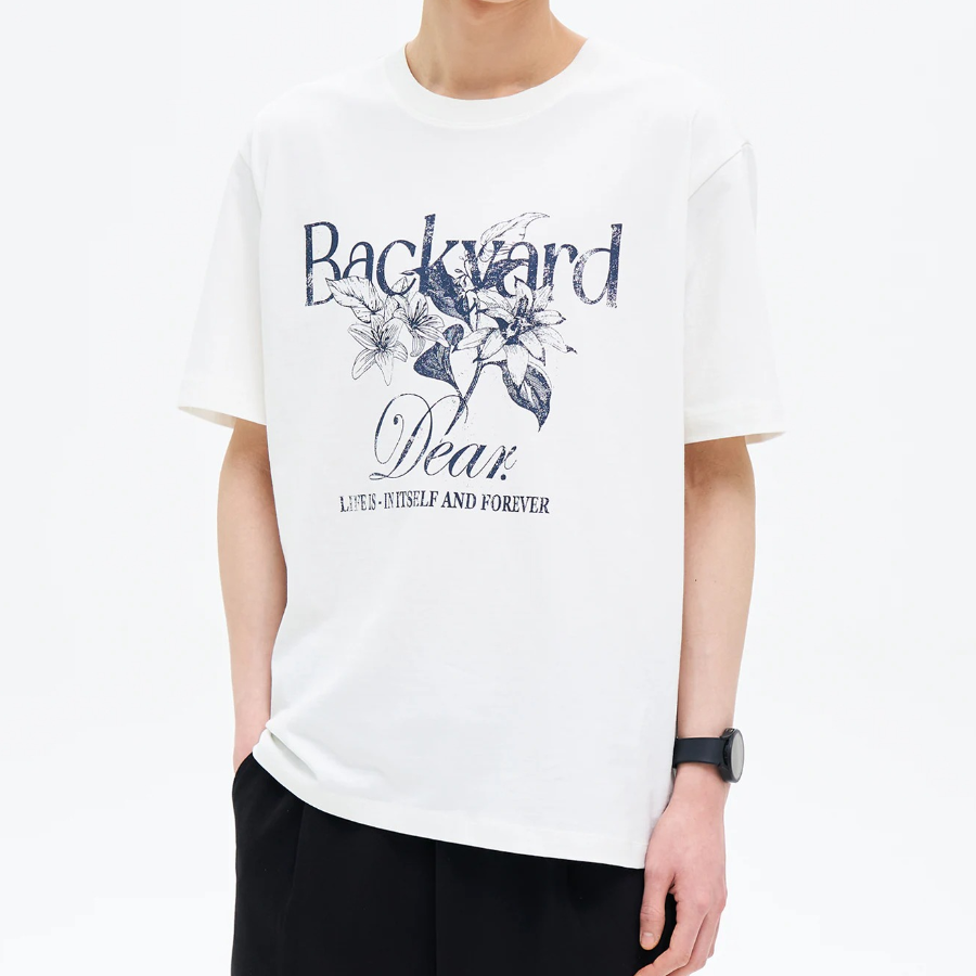8 seconds Garden Graphic T-shirt — White