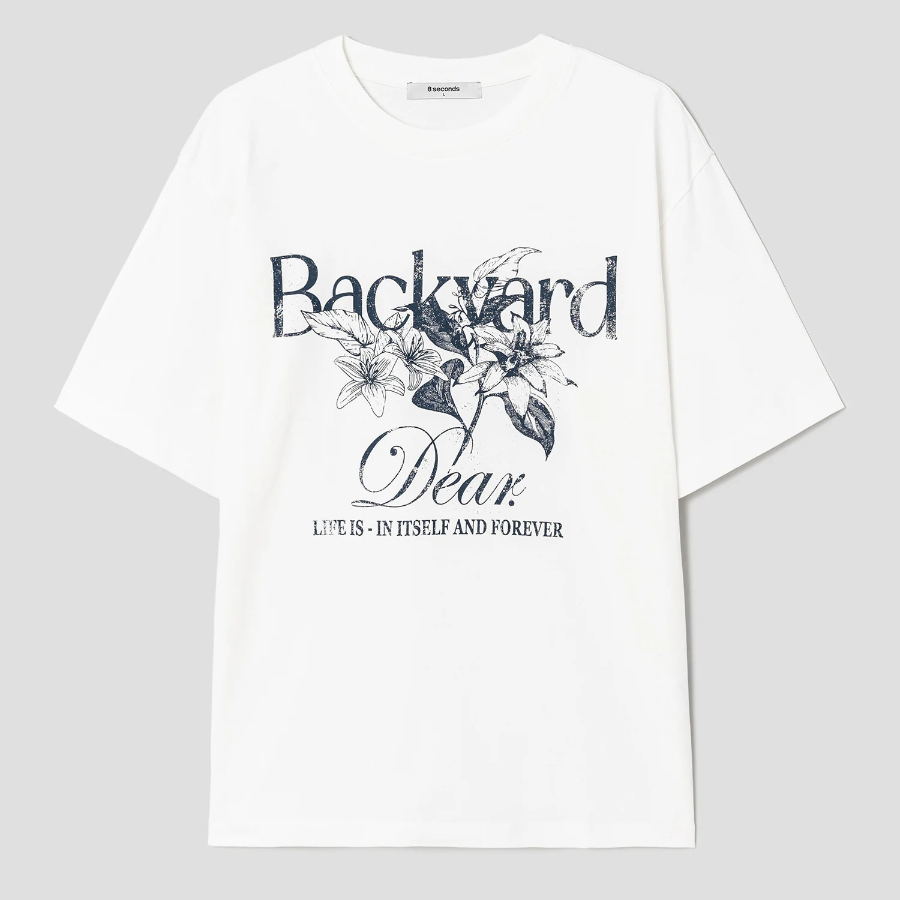 8 seconds Garden Graphic T-shirt — White