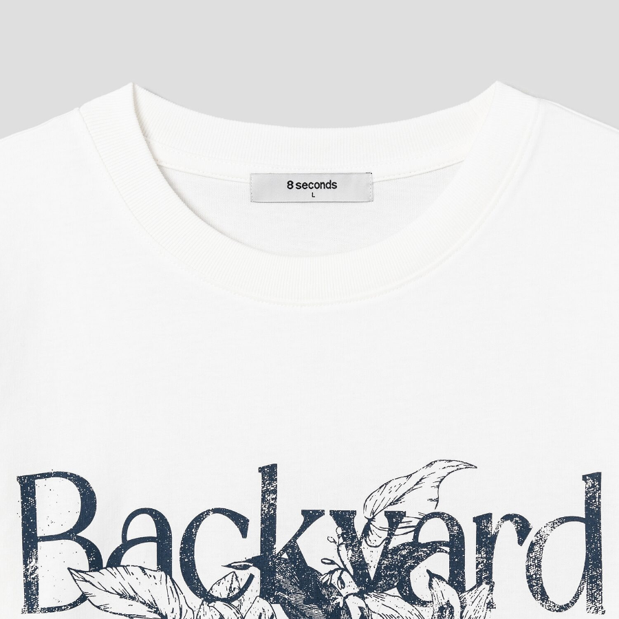 8 seconds Garden Graphic T-shirt — White
