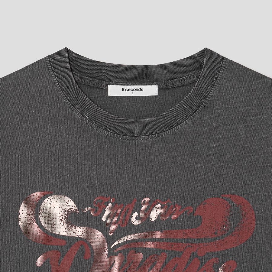 8 seconds Tropical Garment Dyed T-shirt — Ash