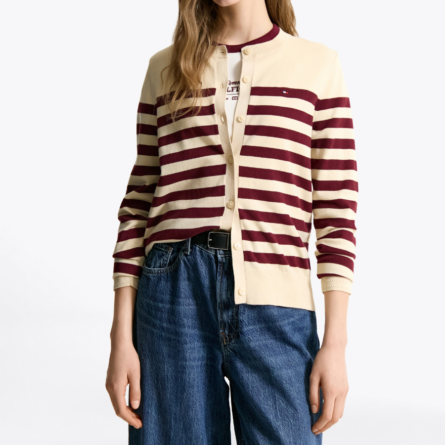 Tommy Hilfiger Official Cotton Jersey Stitch Cardigan