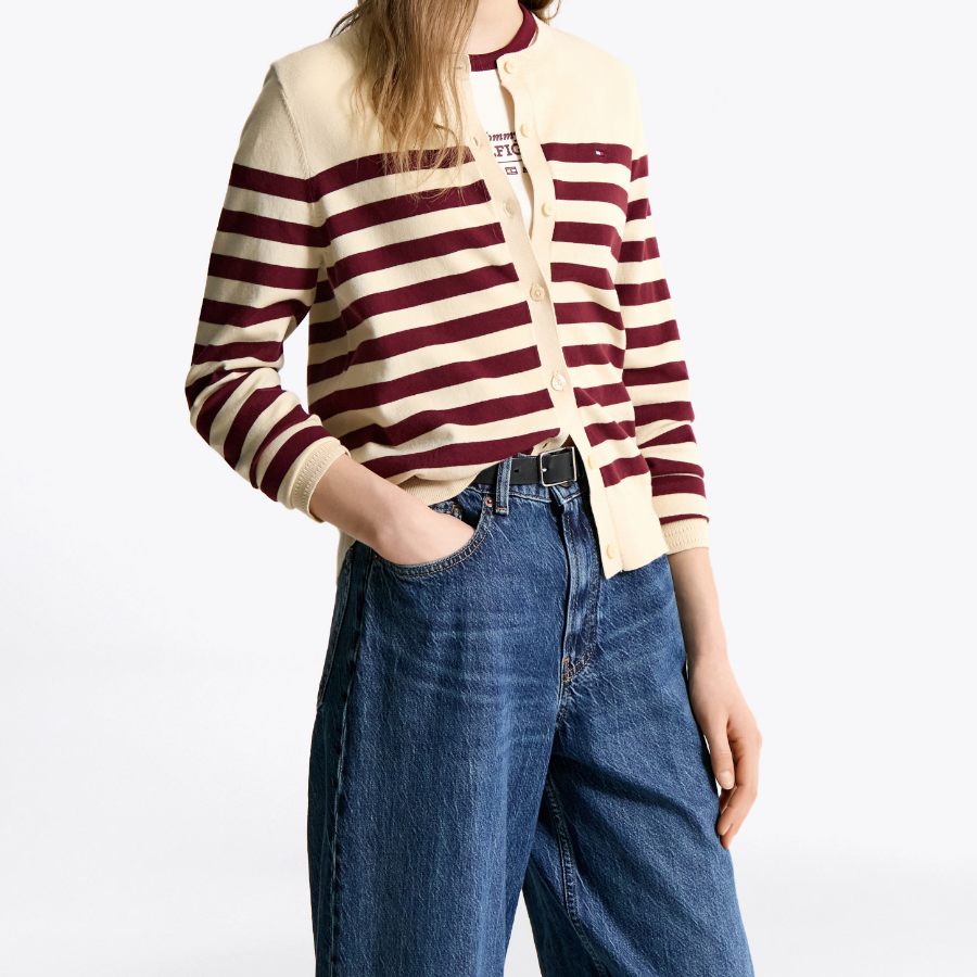 Tommy Hilfiger Official Cotton Jersey Stitch Cardigan