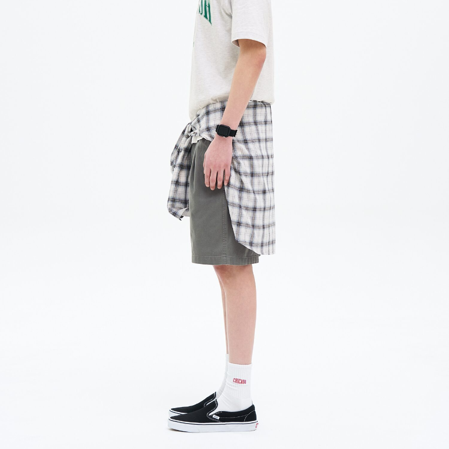 8 seconds Lightweight Cotton Banding Shorts — Khaki